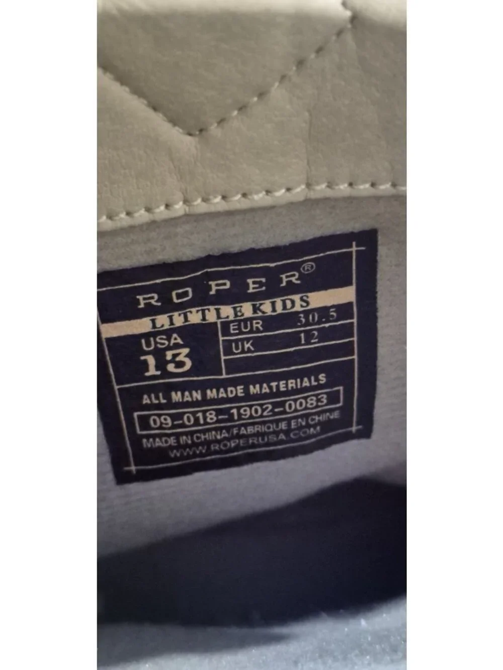 Roper Kids Boys Baseball Square Toe Casual Boots Mid Calf - Brown, White Size 13